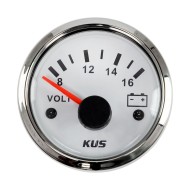 Вольтметр аналоговый 8-16 В, белый циферблат, нержавеющий ободок, д. 52 мм, Marine Rocket Вольтметр аналоговый 8-16 В, белый циферблат, нержавеющий ободок, д. 52 мм, Marine Rocket